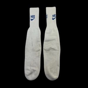 Vintage 80s Nike Swoosh Tube Socks Era Mens 10-13 White READ